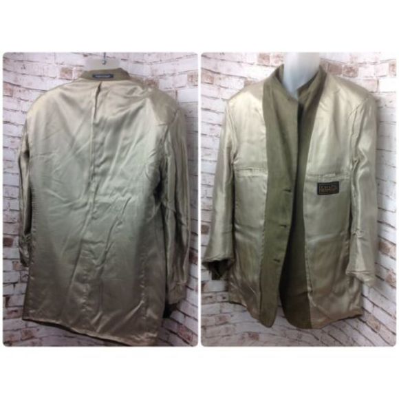 CHAPS RALPH LAUREN Blazer Jacket Microfiber Faux Brown Suede Mens Sz 42 - Picture 7 of 12